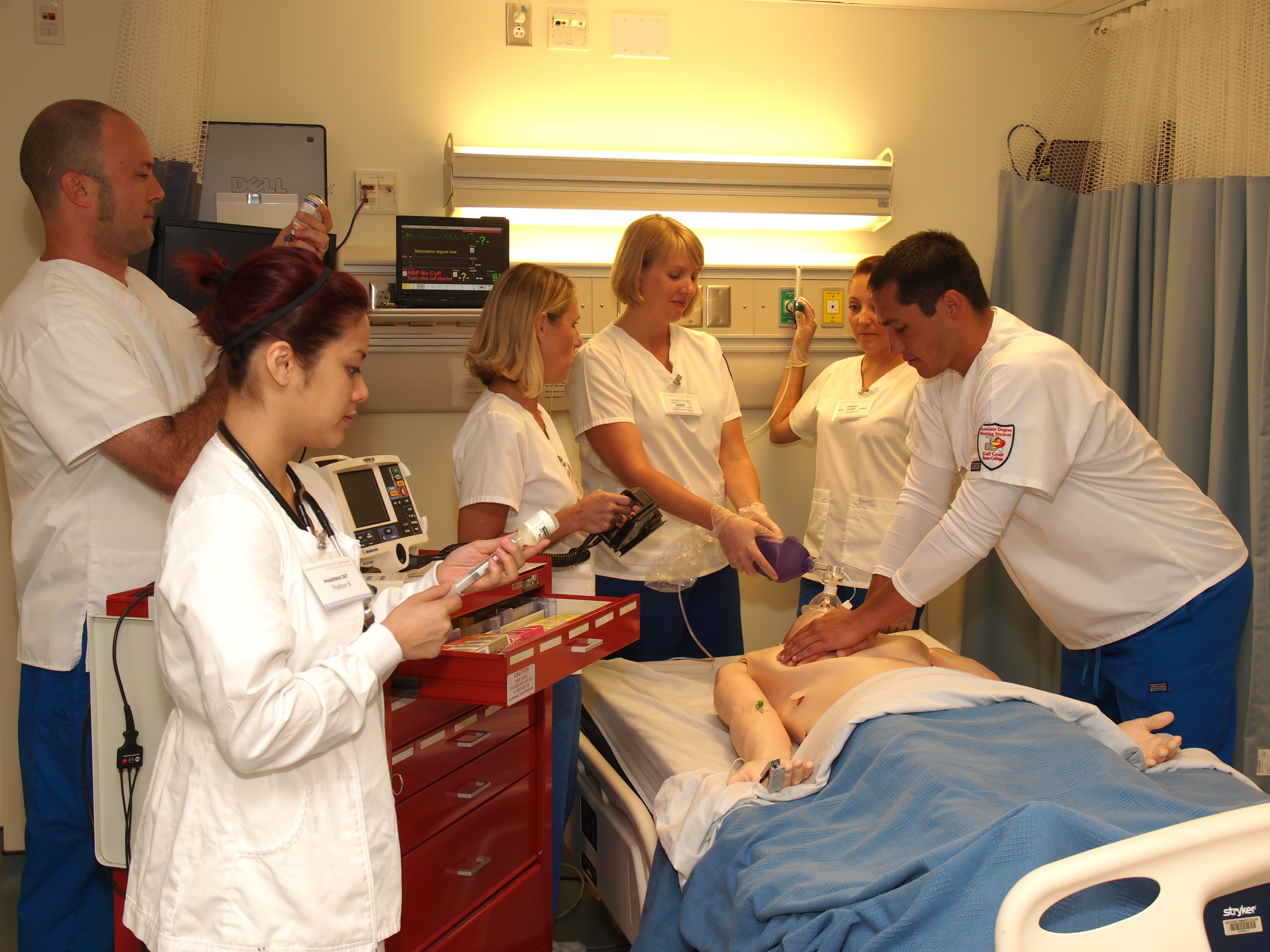 Nursing Lab nurse giving a patient CPR