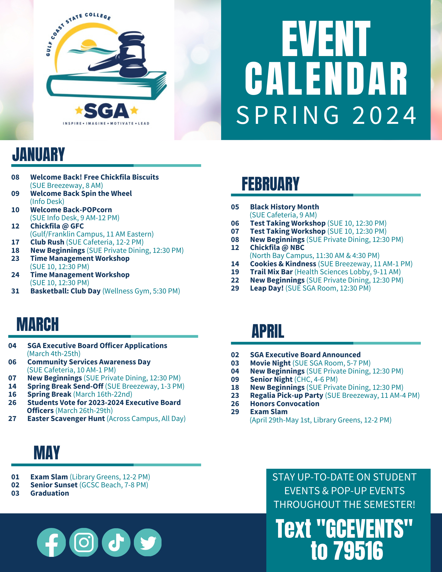 Spring 2024 Events Calendar