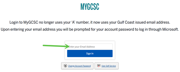 myGCSC login page