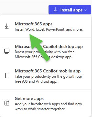 Install Microsoft 365 apps