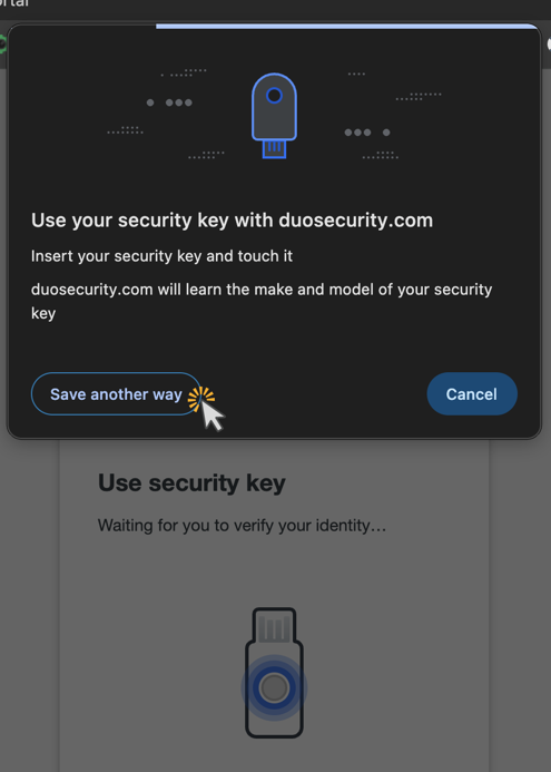 Use your security key with duosecurity.com