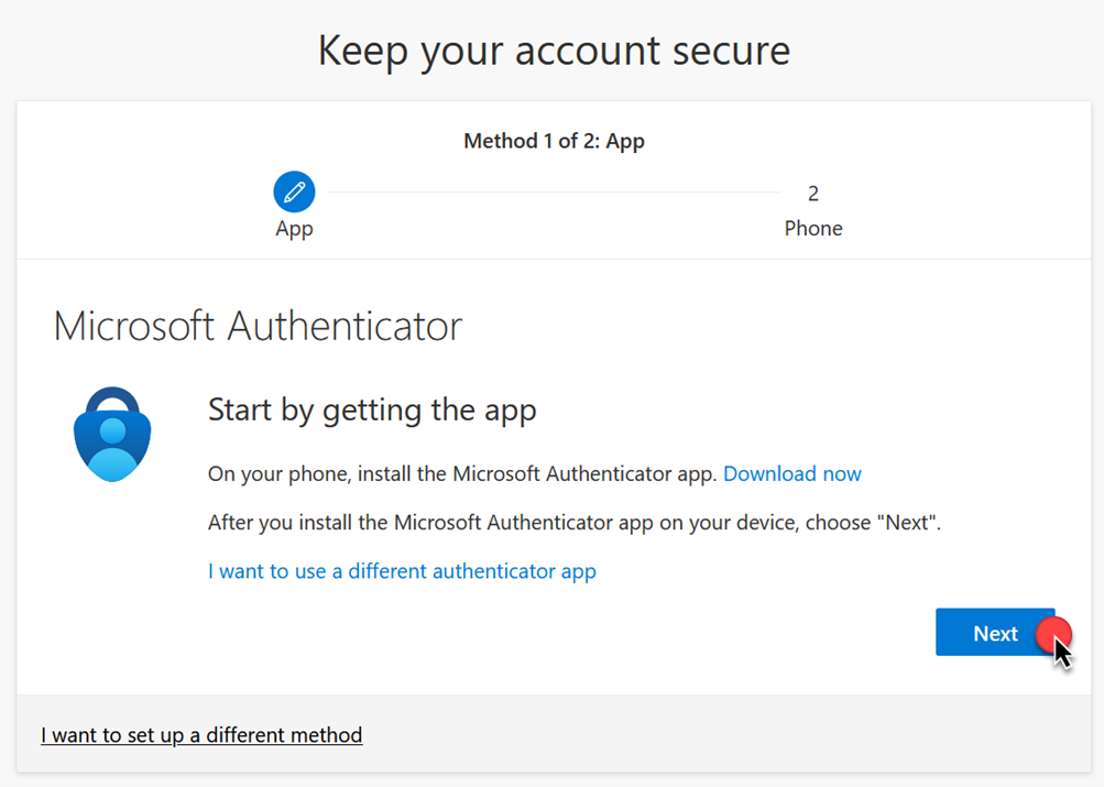 Method 1 Microsoft Authenticator