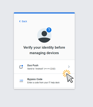Image of verify your identity before managing devices