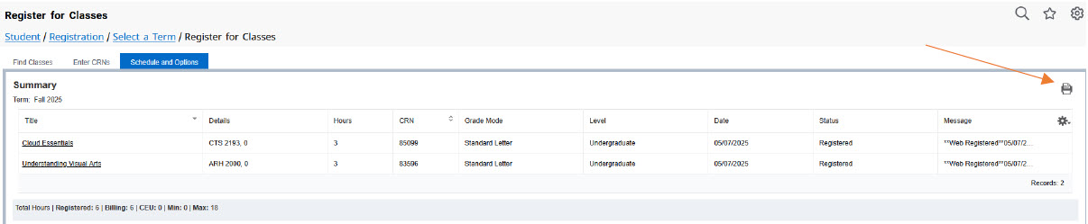 Print Student Schedule icon