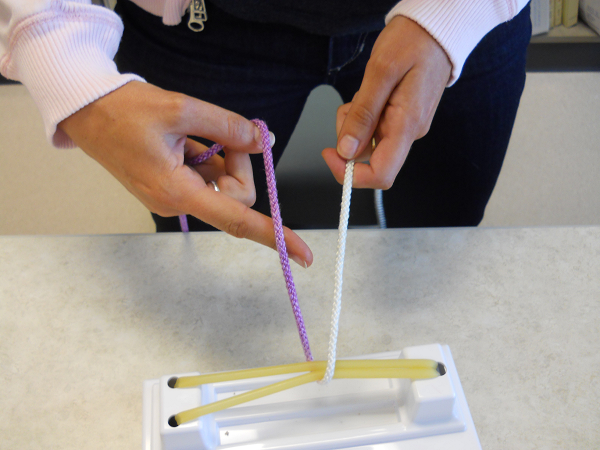 Man practicing Sutures