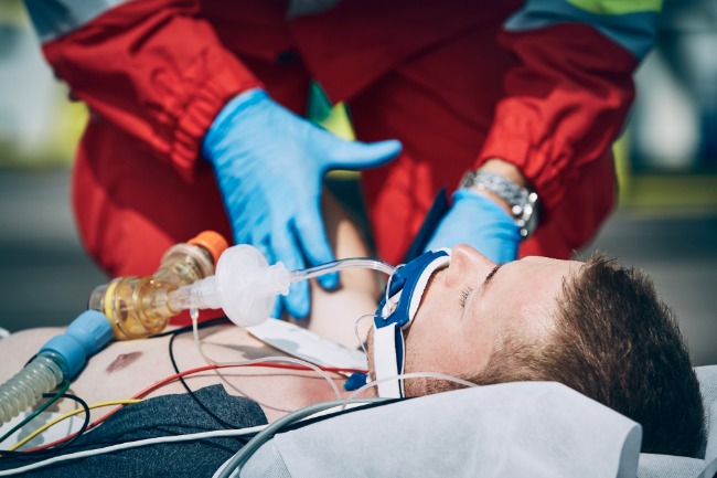 Man on stretcher