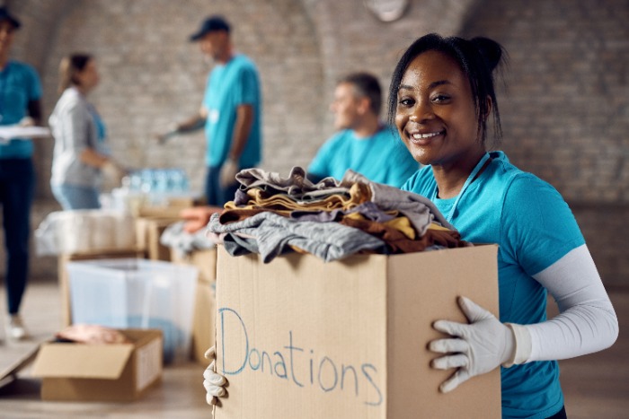 Girl with donation box