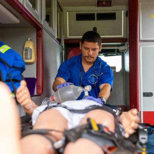 Man in ambulance